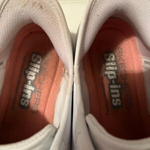 Skechers White and Pink Slip-Ins